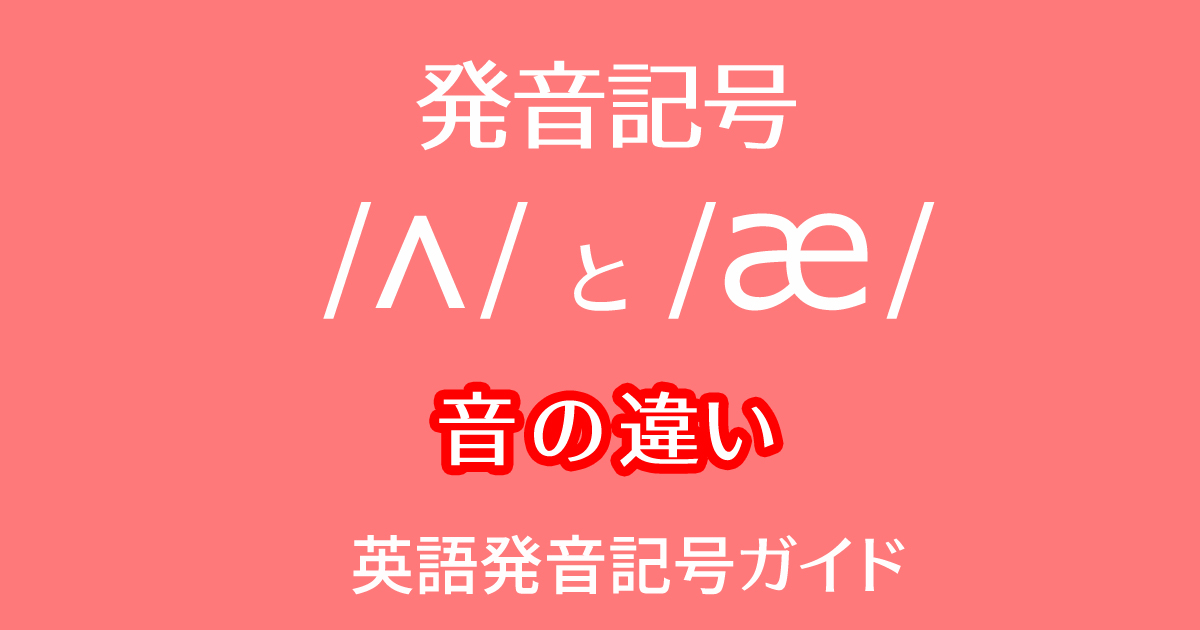 発音記号 /ʌ/と/æ/ の音の違いを英語の比較ペアや例文付きで動画学習
