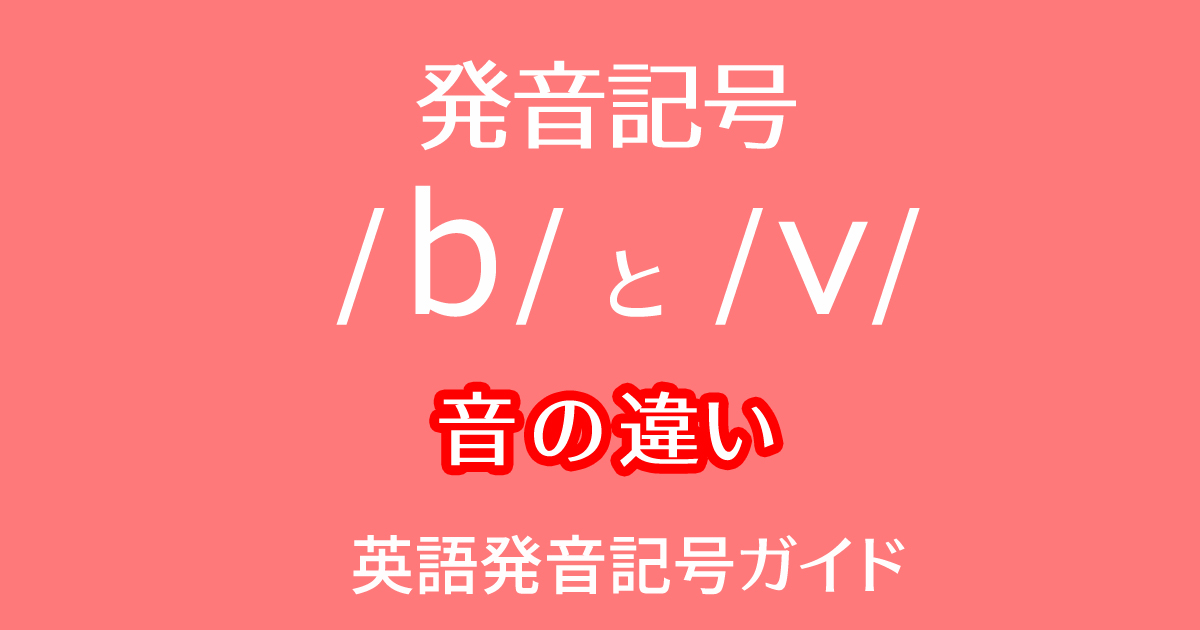 発音記号 /b/と/v/ の音の違いを英語の比較ペアや例文付きで動画学習